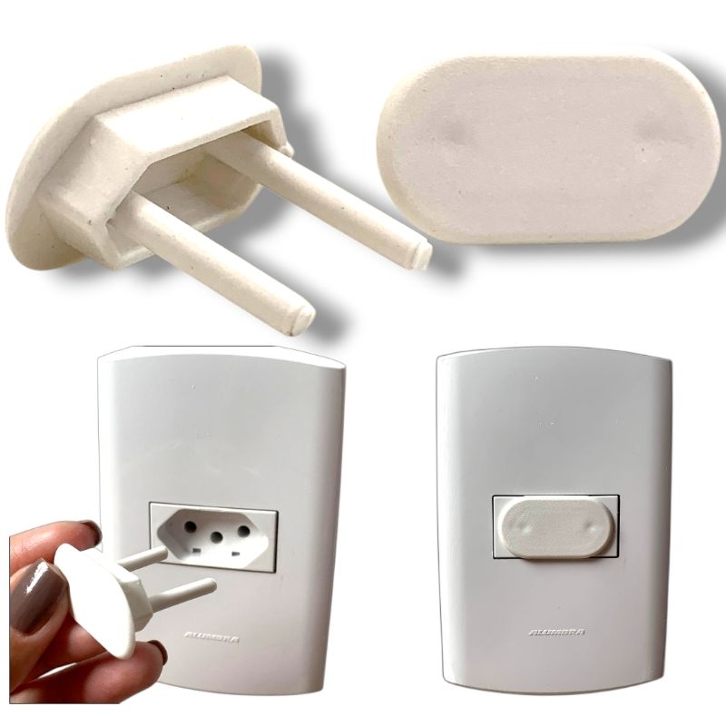 Protetor de Tomadas Infantil Antichoque - Kit com 12 ou 24 unidades em Oferta na Shopee