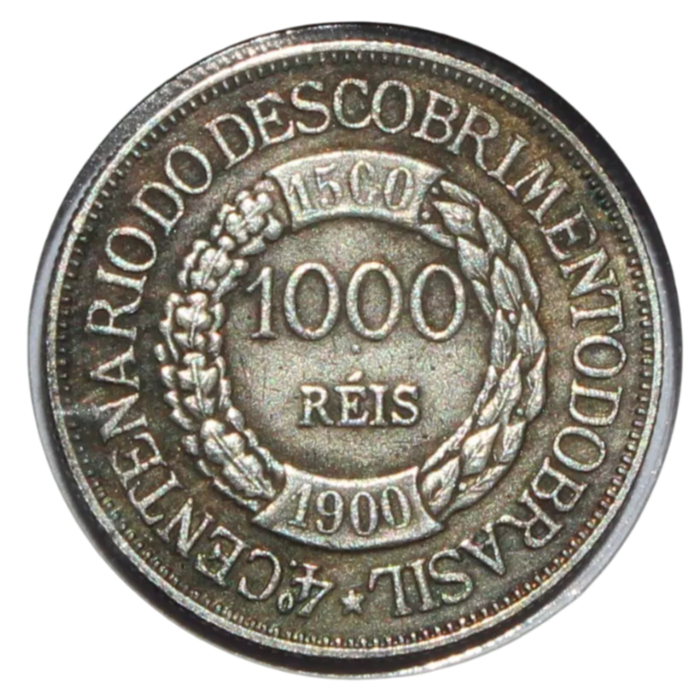 Moeda de 1000 Réis ano 1900 - 4º Centenário do Descobrimento do Brasil - Cópia para colecionadores
