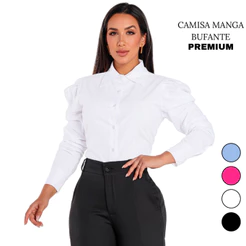 Camisa Social Feminina Manga Longa princesa bufante