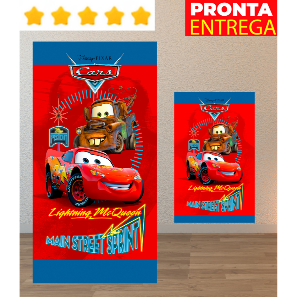 Toalha de Banho Praia Piscina, Rosto/Mão Lancheira Para Escola Infantil Carros Relampago McQueen Praia Piscina