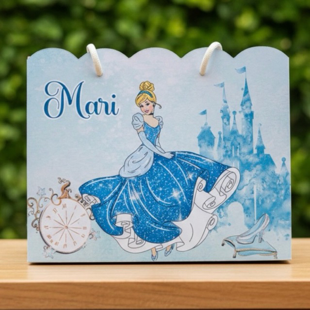 Pegue e Monte| Sacolinha Personalizada Cinderela | decoração Aniversário |Lembrancinha surpresa Festa