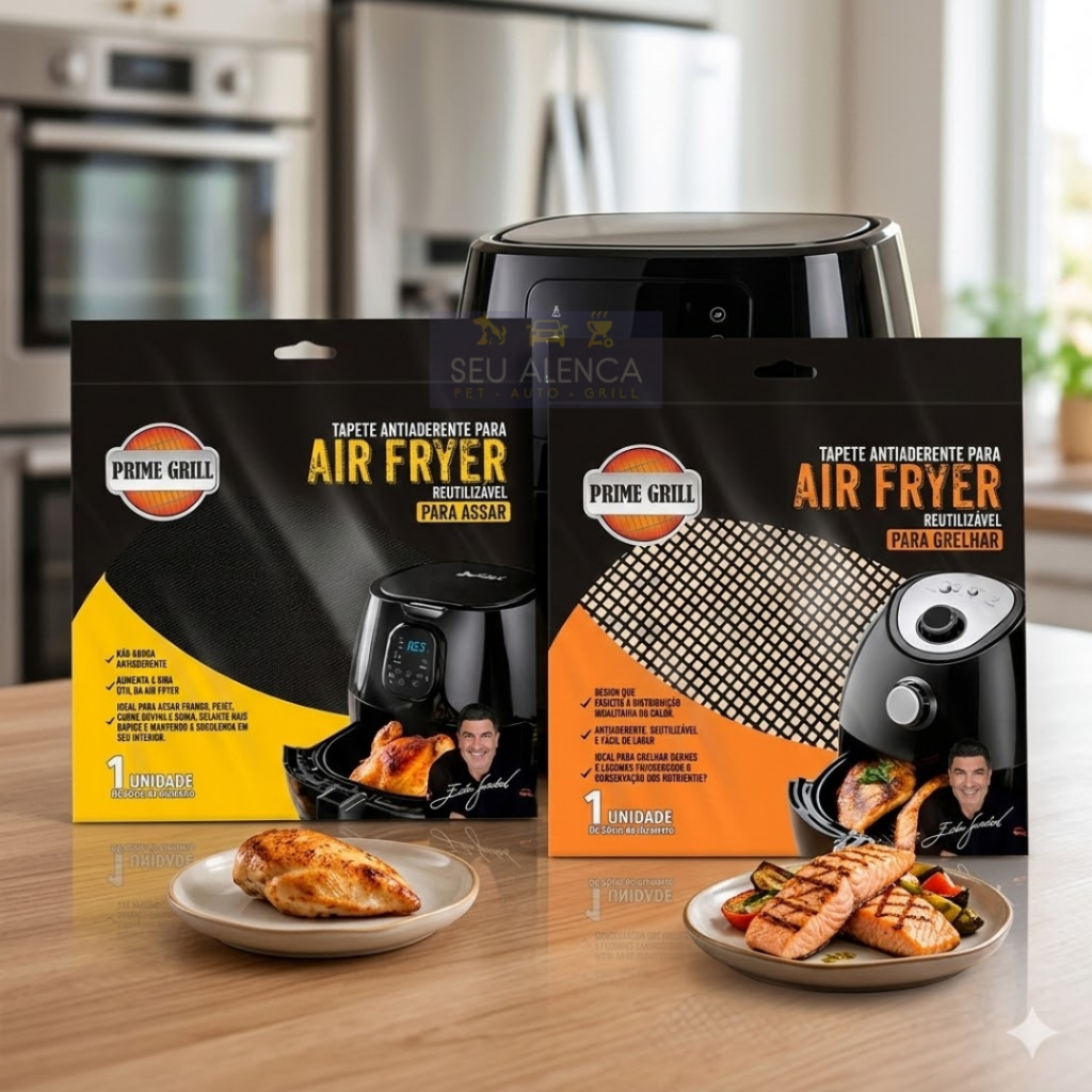 Tapete Air Fryer Prime Grill Antiaderente Assar ou Grelhar - Kit ou Avulso em Oferta na Shopee