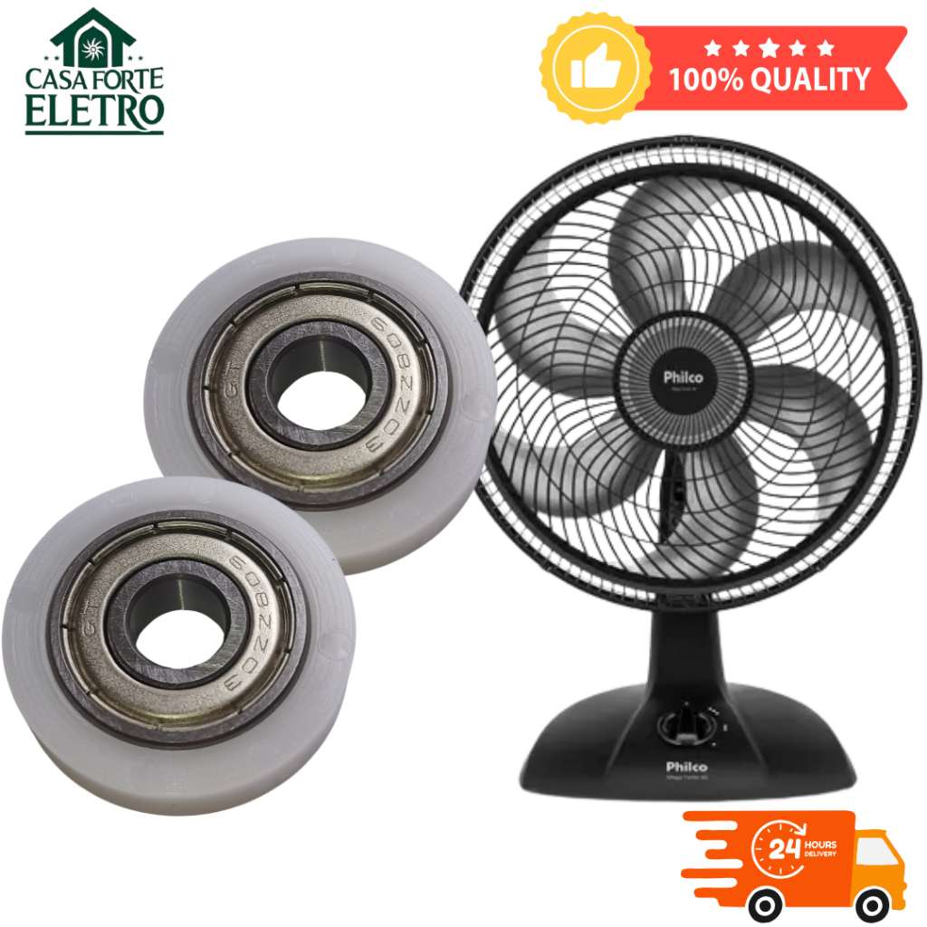 Kit Bucha + Rolamento 608 Alta qualidade Compatível com Ventilador Philco Mega Turbo 40PH