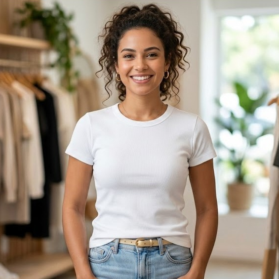 Baby Look Branca Lisa Feminina Para Sublimação Uniforme Trabalho em Oferta na Shopee