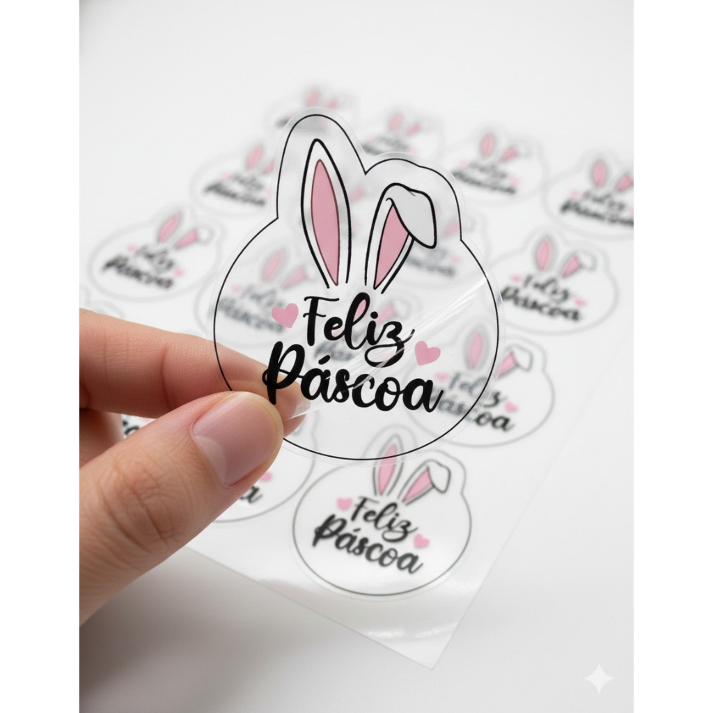 Kit 100 Adesivos Redondo Feliz Páscoa para Embalagens - Ovo de Páscoa, Cone Trufado, Presente, Caixa em Oferta na Shopee