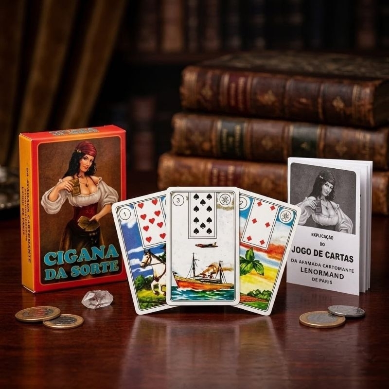 Baralho Cigana da Sorte contém 36 cartas mais 1 livreto explicativo/ 1Un ou 6Un