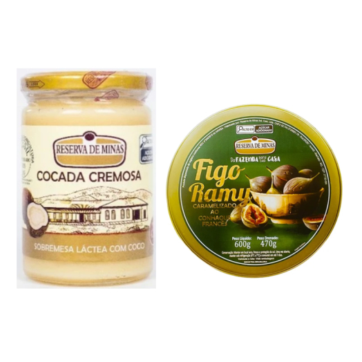COMBO COCADA CREMOSA RESERVA DE MINAS 420g + Figo Ramy Caramelizado ao Conhaque Francês