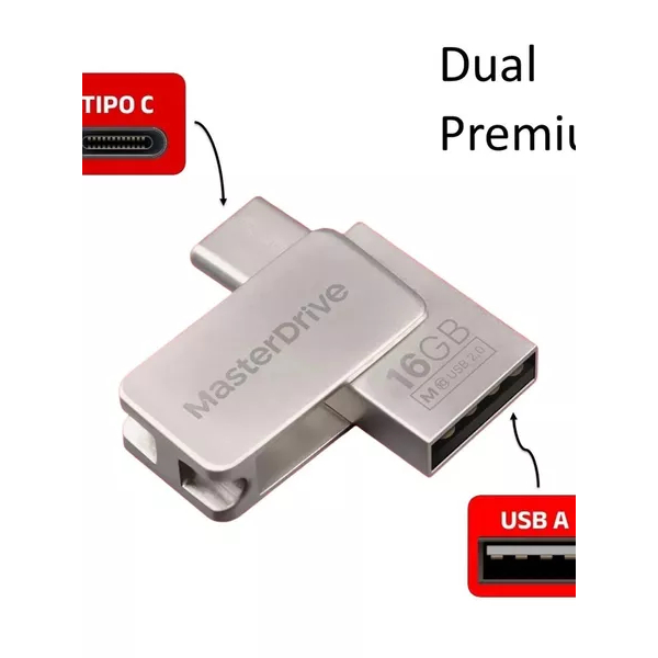 Mini Pen Drive 16gb  Dual Premium Tipo C USB - A Class 10 USB 2.0 MasterDrive