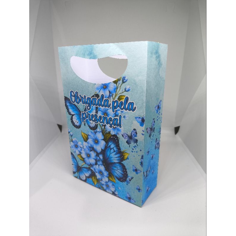 ENVIO EM 24H Sacolinha P Borboleta Azul PEGUE E MONTE Personalizada com Nome e Idade Lembrancinha Aniversário Todas as C