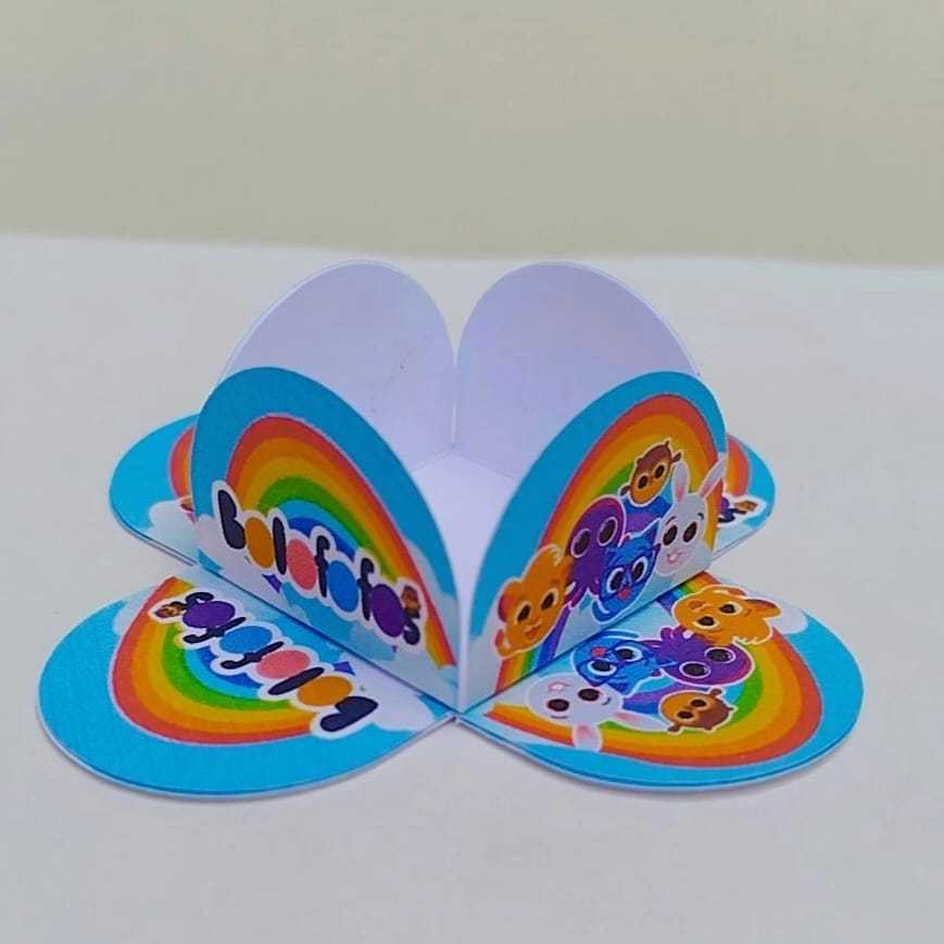100 Forminhas para Doces Personalizadas 4 Pétalas BOLOS FOFOS Infantil Aniversário Lembrancinha Brigadeiro