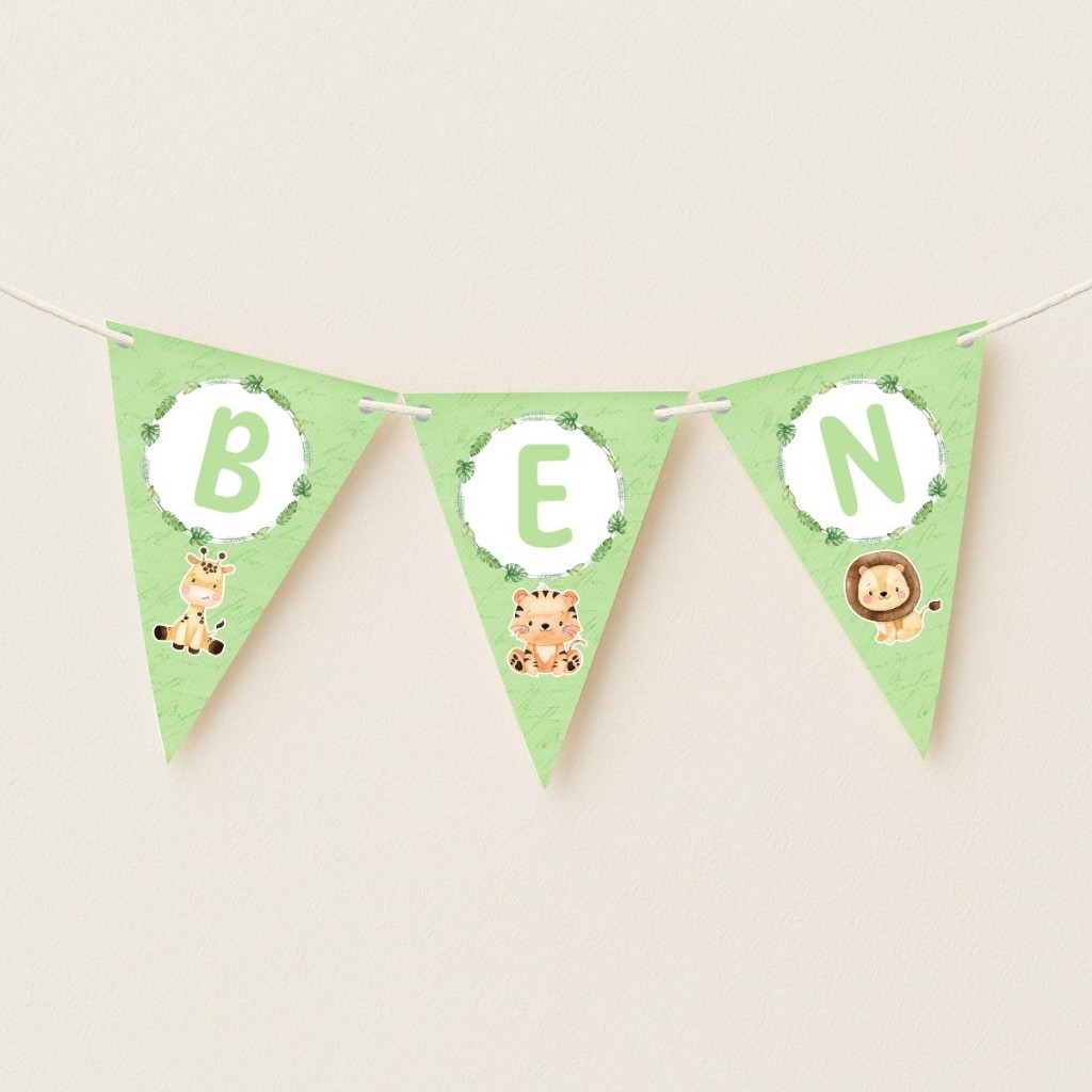 Bandeirola Personalizada com Nome Safari em Oferta na Shopee