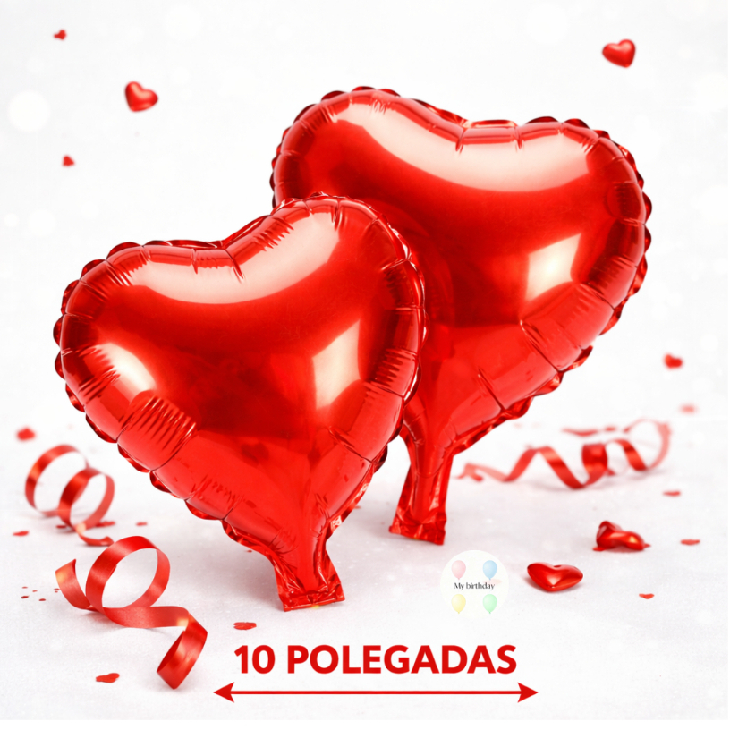 kit10/20/30 Balão Metalizado Mini Coração 10 polegada 25 cm Decoração para Fessta