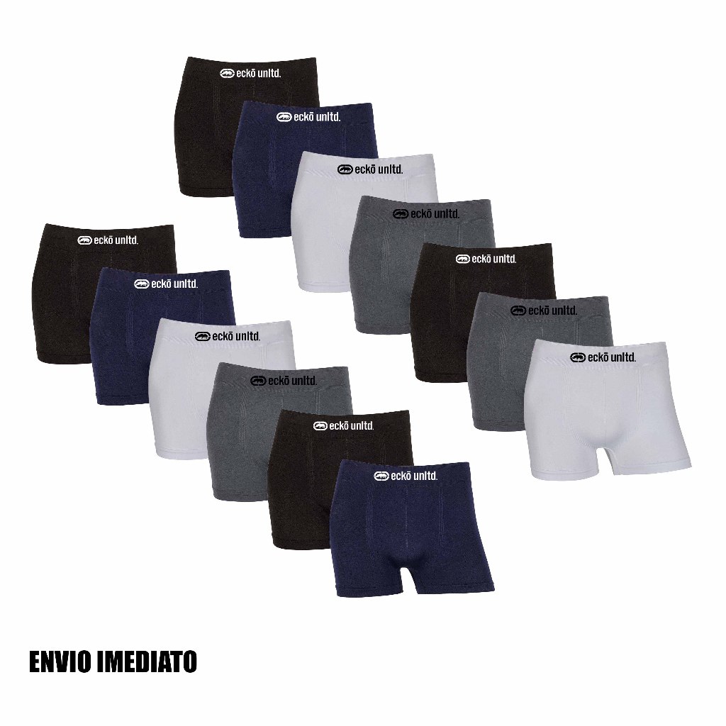 Kit 6 ou 13 cuecas boxer Ecko Originais Microfibra confortáveis Sem Costura