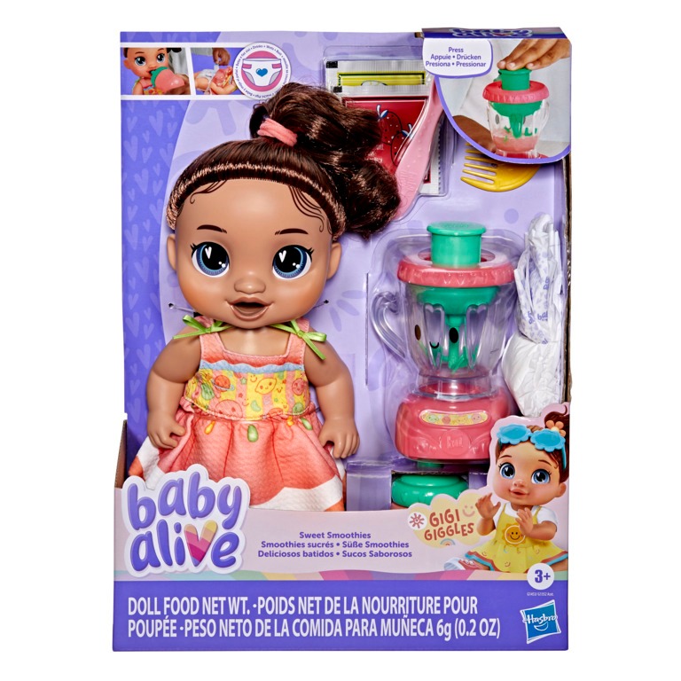 Boneca Baby Alive Sucos Saborosos Morena Gigi - Hasbro G1453