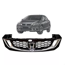 Grade New Civic 2015 2016 Black Piano Cromado