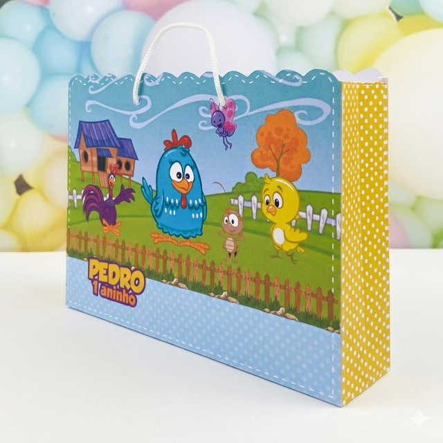 Sacolinha Personalizada Galinha Pintadinha Tradicional Lembrancinha Festa Infantil  Sacola Aniversário