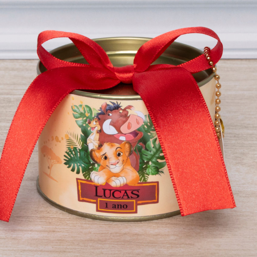 Kit Tubolata 7x5cm Personalizada Rei Leão Simba Maternidade Lembrancinha Festa Aniversário