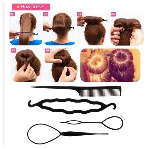 Acessório para Cabelo Penteado Coque Trança Agulha Mágica Especialmente preparado para meninas