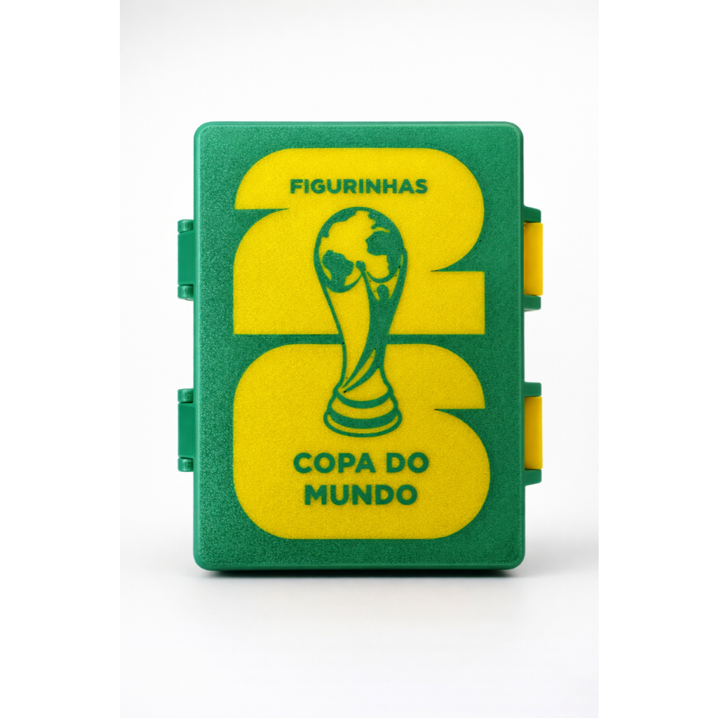 Caixa Porta Figurinhas Copa do Mundo 2026 | Organizador de Figurinhas | Estojo para Cards Futebol