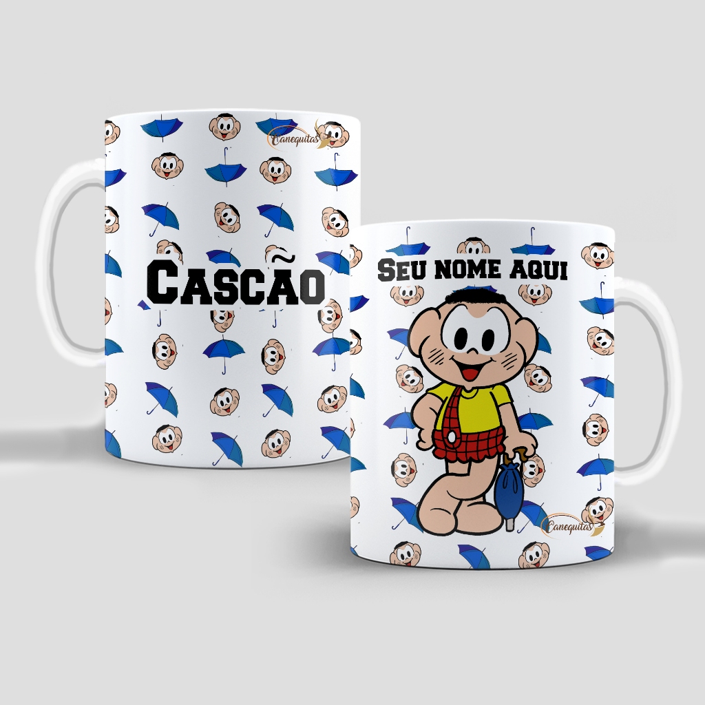 Xicara do cascão turma da mônica caneca personalizada natal presente fofa Com Nome