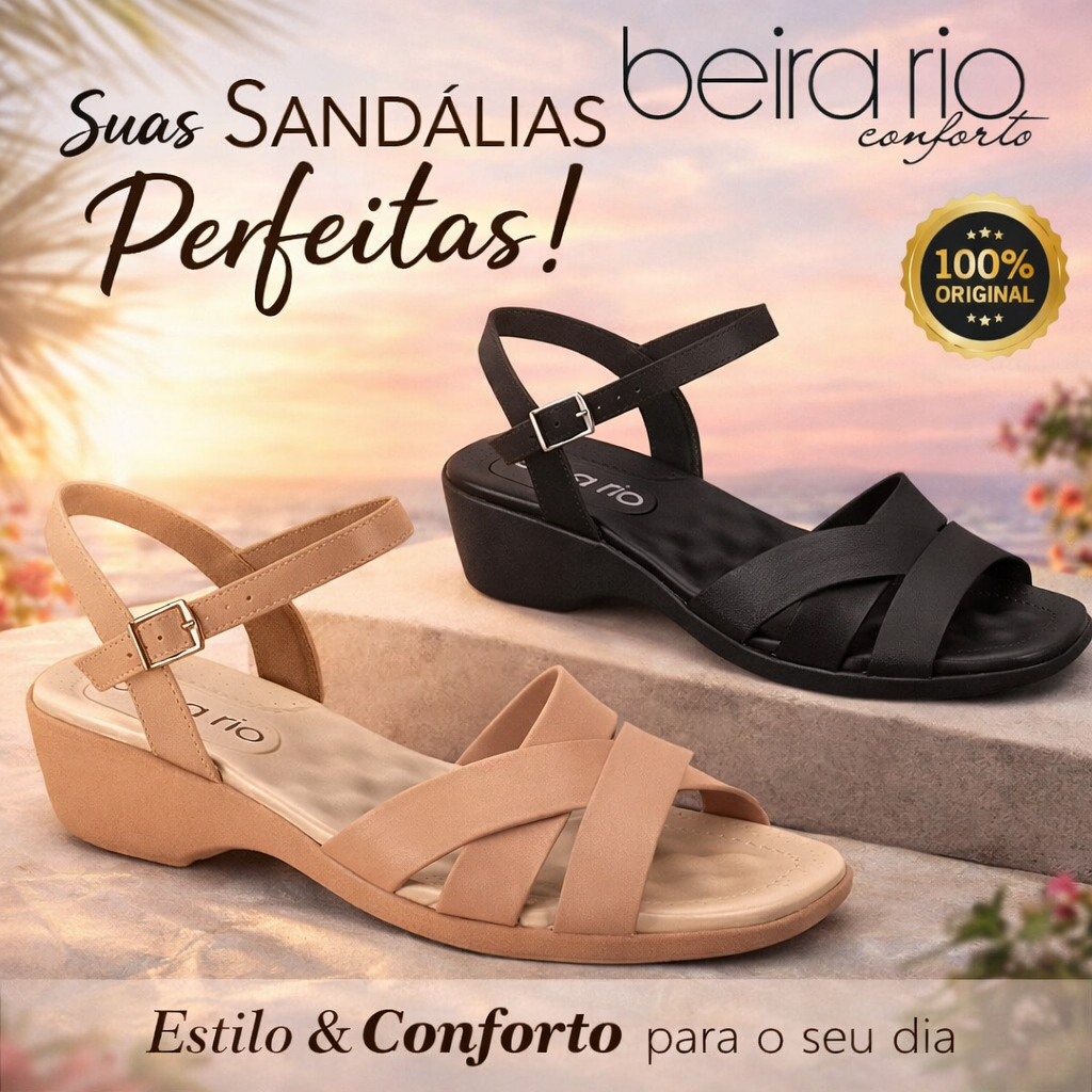 SANDÁLIA ORTOPÉDICA BEIRA RIO 8527-111 ULTRACONFORTO FASCITE ESPORÃO MASSAGEADORA MACIA LEVE
