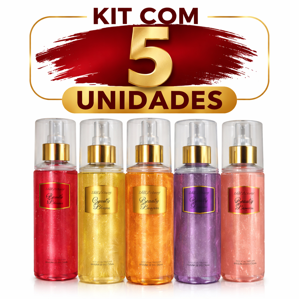 Kit 5 Body Splash 210ml Otima fixação com glitter em Oferta na Shopee