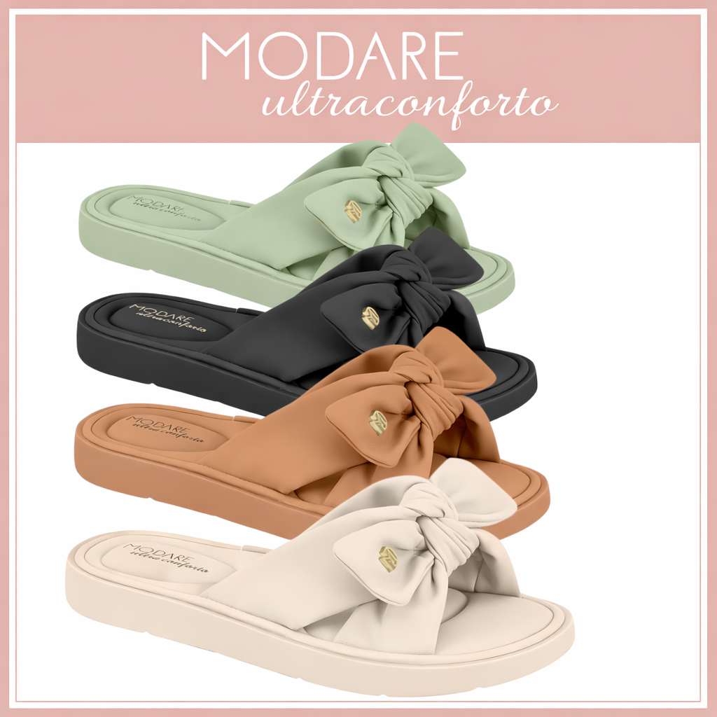 Sandália Modare Ultra Conforto Slide Laço Anatômica Confortável Ortopédico Esporão Original