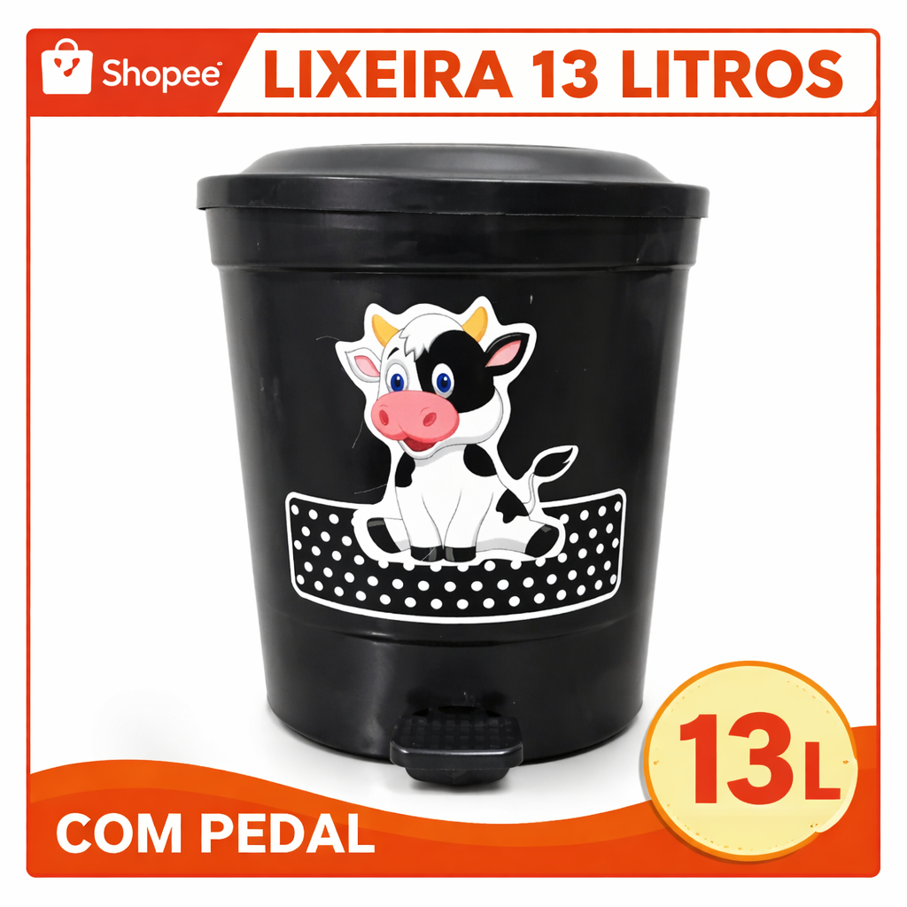 Lixeira com Pedal 13 Litros – Praticidade e Higiene para sua Casa