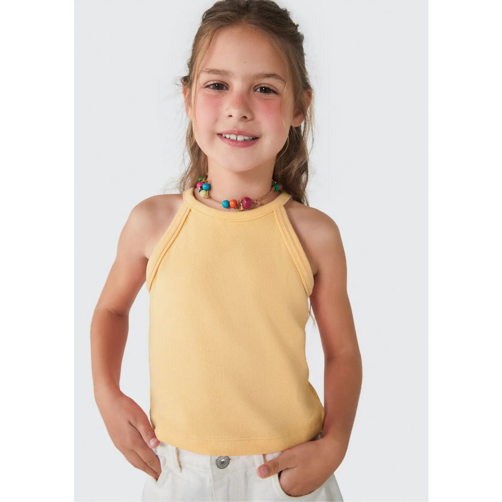 Regata Básica Infantil Menina em Ribana (Amarelo) HERING KIDS