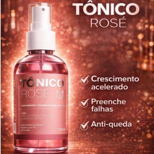 Tonico Cabelo Crescimento SobrancelhaTratamento Capilar Poderoso Rosé