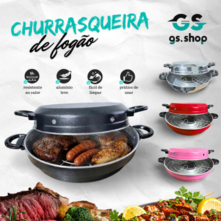 Churrasqueira Boca De Fogão Grill Assar Carnes Legumes várias cores em Oferta na Shopee