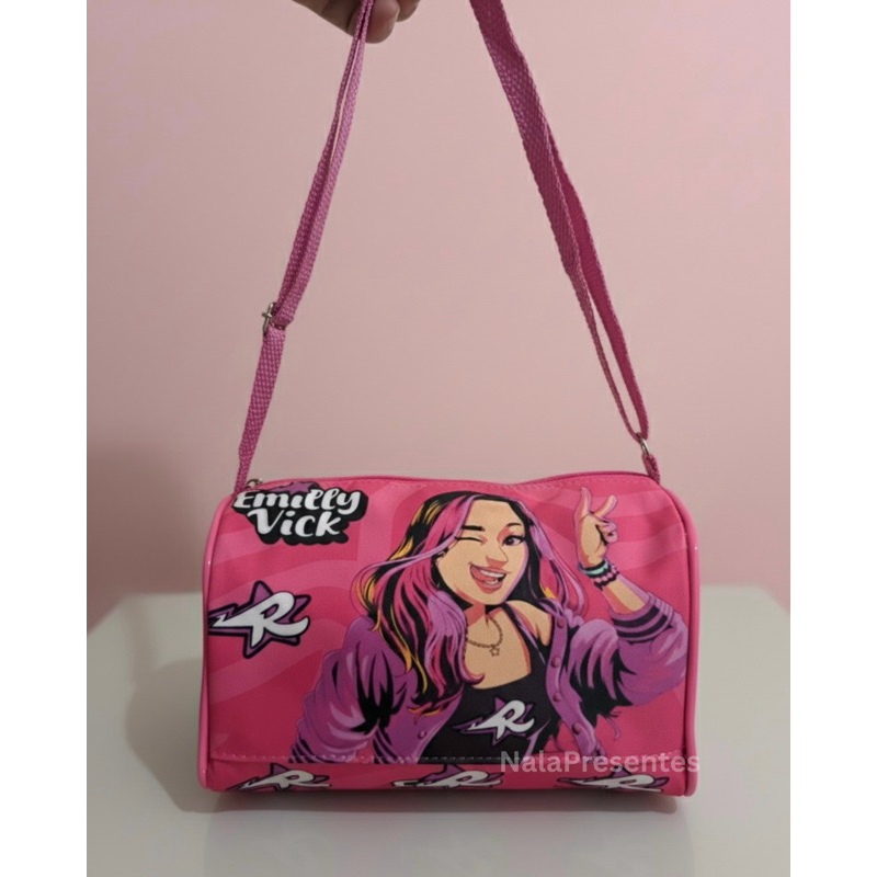 Bolsa Baú Ombro Infantil Emilly Vick Bolsinha Transversal Rosa