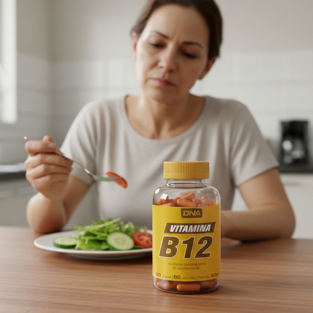 Vitamina B12 60 Cápsulas Vegano Sem Glúten Energia Metabolismo Sistema Nervoso Suplemento Alimentar