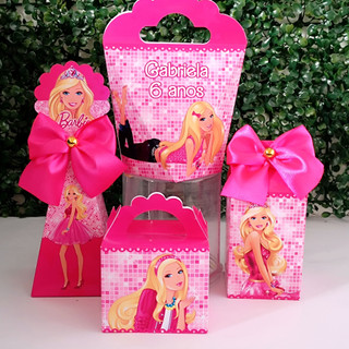 PEGUE E MONTE - Kit caixas Barbie/Caixinhas para doces/ Lembrancinhas Barbie/ Caixinhas para aniversário