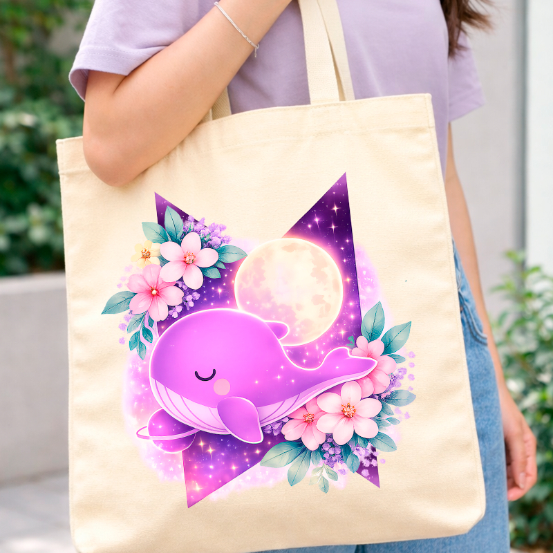 Ecobag BTS Baleia 🐋 | Bolsa Tote Bag Kpop | Sacola Reutilizável ARMY | Bolsa de Tecido
