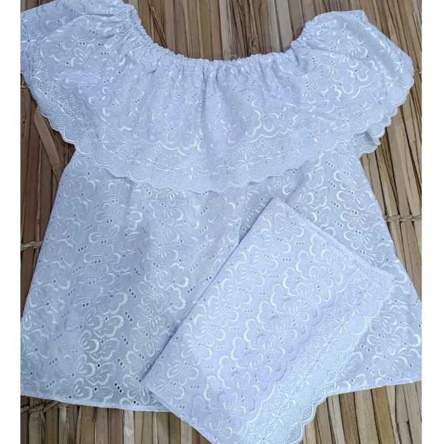 kit Blusa Bata  Ciganinha + Pano de Cabeça Ojá Umbanda Candomblé em Lesie