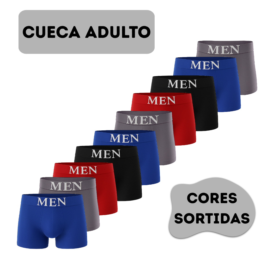 Kit Até 10 Cuecas Boxers Masculina Cueca Adulto de Microfibra
