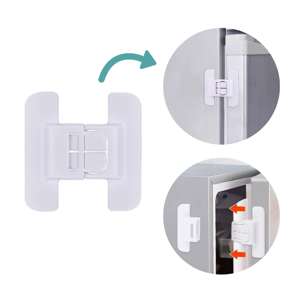 Trava de Segurança para Porta de Geladeira Ordene Protetor Infantil Proteção para Bebê e Criança