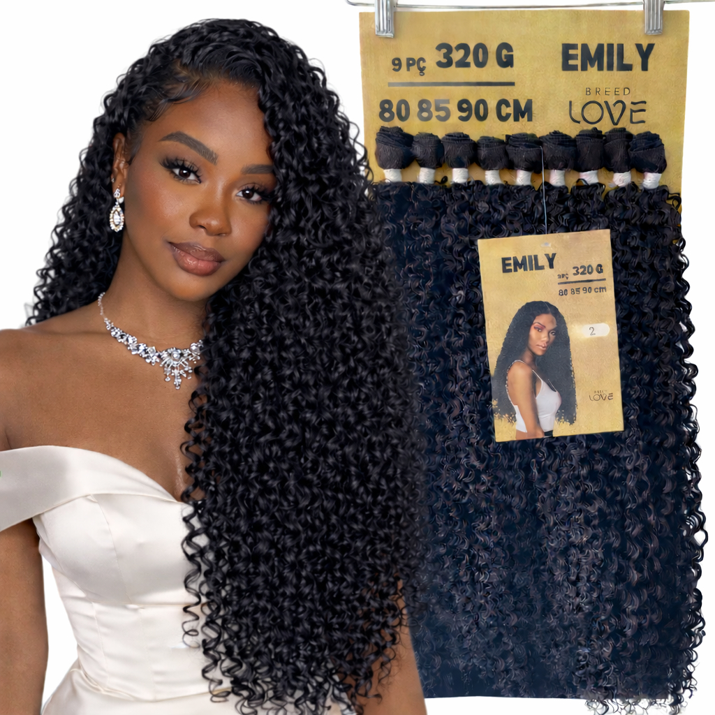 Cabelo Entrelace Cacheado Emily 90cm 320g Bio Proteína