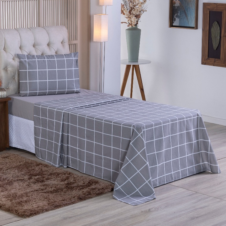Jogo De Cama Solteiro 3 Peças Percal 100% Algodão 180 Fios em Oferta na Shopee