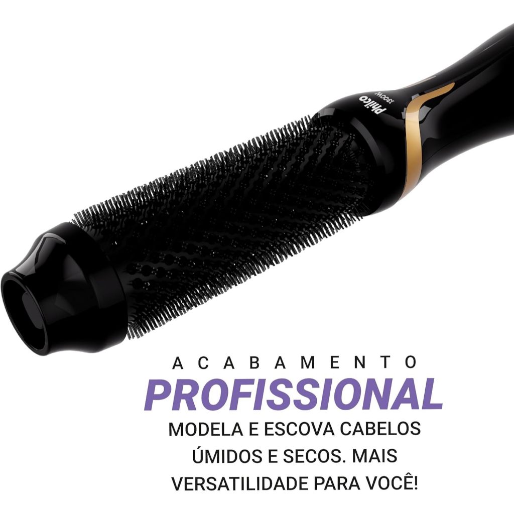 Escova Secadora Philco Bivolt 1300W Íons Tourmaline PES33A