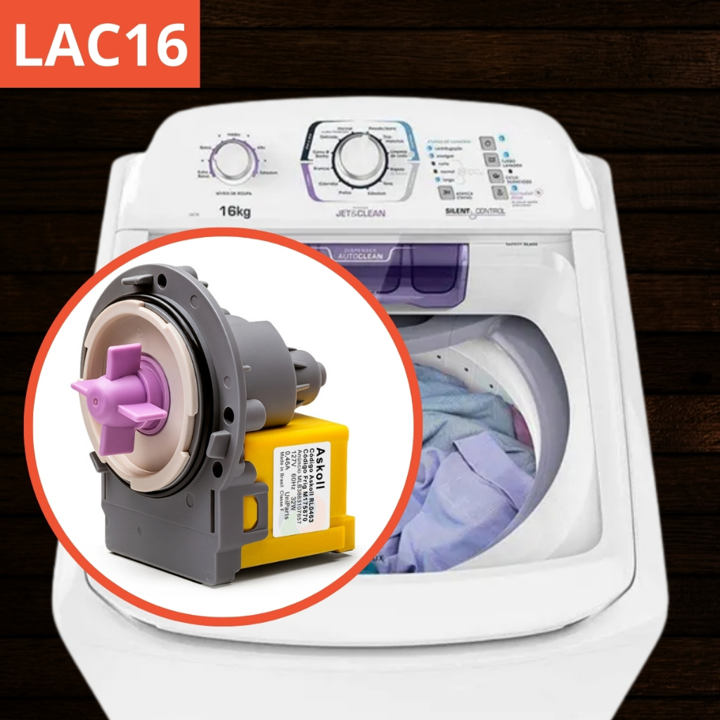 Eletrobomba Askoll 127/220v Lavadora Electrolux Lac16 16Kg - Drenagem de Água