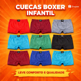 Kit 5 ou 10 Cuecas Infantil Box Microfibra Confortável Cueca Menino em Oferta na Shopee