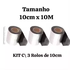 Kit Com 03 Rolos de 10cm Manta Asfaltica Auto Adesiva Aluminizada Veda Tudo