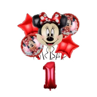 Kit C/6 Balão Metalizado Minnie/Minie Mouse/Cabeça/Redondo/Estrela/Decoracão em Oferta na Shopee