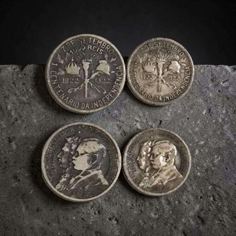 CASAL DE RÉIS 1922 MOEDAS MBC 500 RÉIS E 1000 RÉIS.