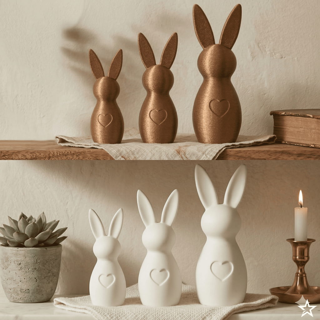 3 Enfeites de Páscoa Coelhos Decoração Moderno Minimalista em Oferta na Shopee