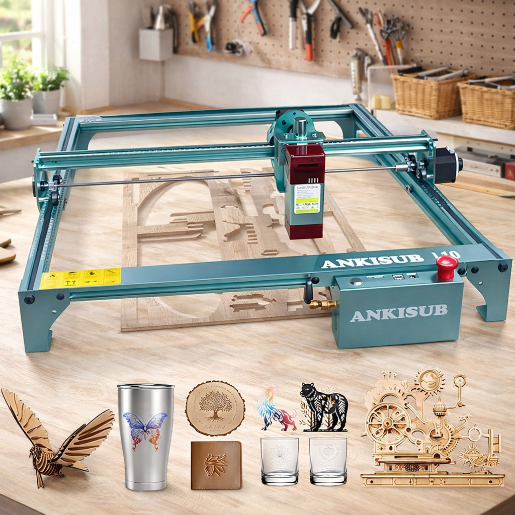 Máquina de Gravação a Laser ANKISUB L10 10W Área 40x40cm para Madeira Acrílico Metal em Oferta na Shopee