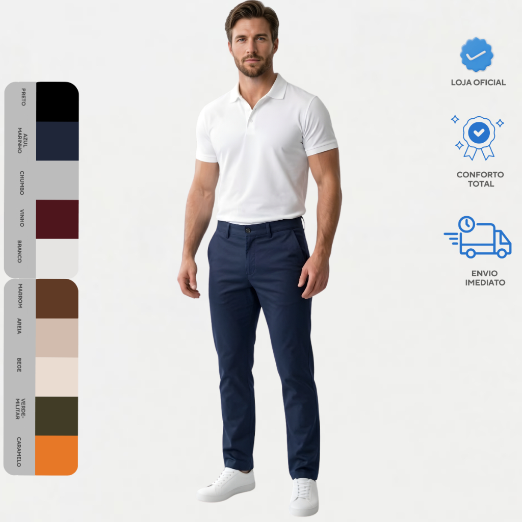 Calças Sarja Masculina Alfaiataria Esporte Fino Bolso Faca Bolso Embutido premium