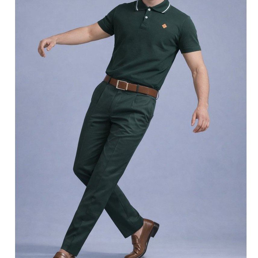 Camisa/Blusa Polo Slim + Calça Social Masculina Reta Confortavel - Tamanhos Do 36 Ao 48